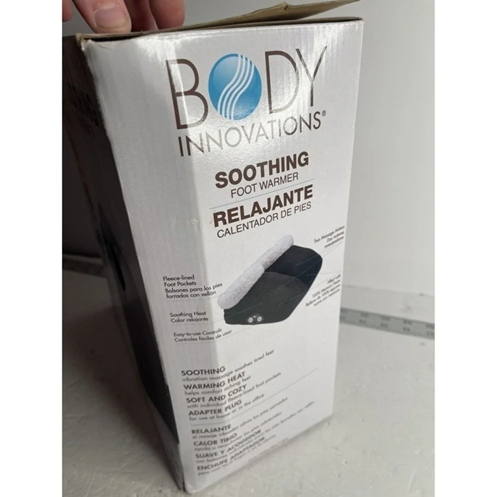 Body Innovations Soothing Foot Warmer Heat Vibration Massage‎ Memory Foam New